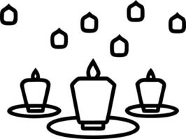 Loy Krathong with Glowing Lanterns on a Glossy Lake vector