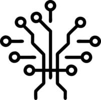 Macro of Business Card with Green Circuit Lines vector