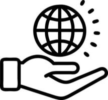Macro of Holographic Globe in Businessmans Hand vector