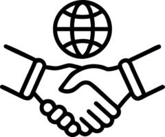 Macro of Handshake Over Globe vector