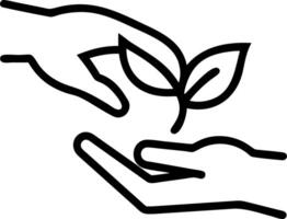 Macro of Hands Passing a Leaf vector