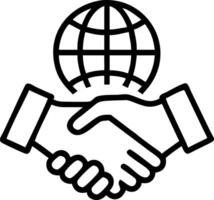 Macro of Holographic Hands Shaking over Globe vector