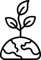 Macro of Holographic Globe Growing from Seed vector