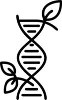Macro of Holographic DNA Helix with Green Leaves vector