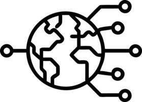 Macro of Holographic Earth with Network Connections vector