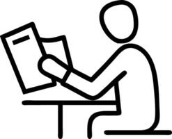 Manager reviewing documents in a casual office setting vector