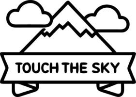 Mountain Peaks and Clouds Border Frame with Copy Space vector