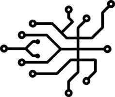 Neon circuit board with glowing pathways vector