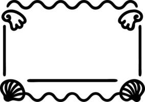 Ocean Waves and Seashells Border Frame with Copy Space vector