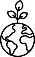 Plain Globe with Growing Tree and Copy Space vector