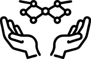 Plain Hands Holding Network Lines with Copy Space vector