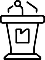 Podium with holographic policy simulator vector