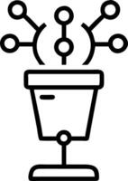 Podium with holographic donation network vector