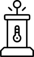 Podium with rising donation thermometer vector