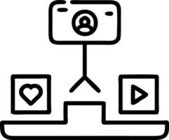 Podium with real time social media feed vector