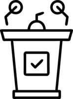 Podium with real time fact checking display vector