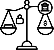 Policy scale balancing icons vector