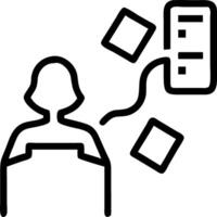 Poll worker silhouette with data stream vector