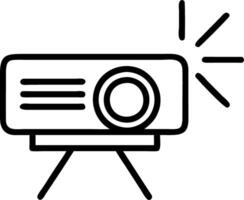 Projector displaying holographic presentation slides vector