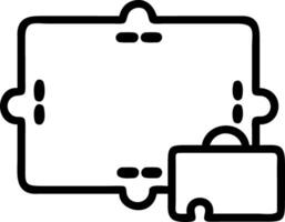 Puzzle piece and briefcase border frame with Marketing Solutions text and copy space vector
