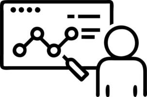Researcher candidly analyzing data on a transparent screen vector