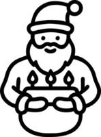 Santa with a Holographic Loy Krathong and Candles vector