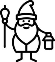 Santa with a Krathong and a Lantern vector