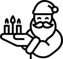 Santa with a Holographic Loy Krathong and Candles vector