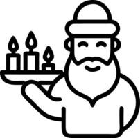 Santa with a Holographic Krathong and Candles vector