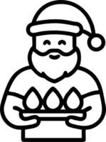 Santa with a Krathong and Floating Flowers vector