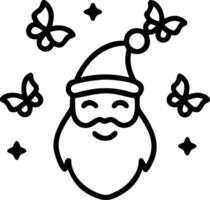 Santa with a Krathong and Glowing Butterflies vector