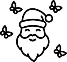 Santa with a Krathong and Glowing Butterflies vector