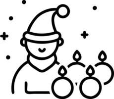 Santa with a Krathong and Glowing Fireflies vector