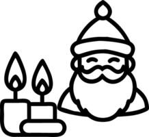 Santa with a Krathong and Glowing Elements vector