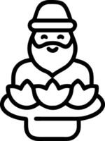Santa with a Krathong and Floating Flowers vector