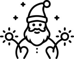 Santa with a Krathong and Glowing Fireflies vector