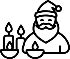 Santa with a Krathong and Glowing Elements vector