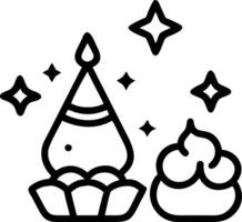 Santa with a Krathong and Glowing Stars vector