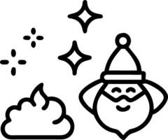 Santa with a Krathong and Glowing Stars vector