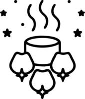 Santa with Floating Krathongs and Glowing Fireflies vector