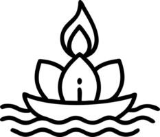 Santa with Floating Loy Krathong vector
