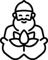 Santa with a Krathong and Glowing Lotus vector