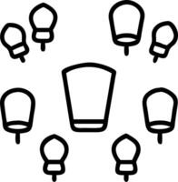 Santa with Glowing Lanterns for Loy Krathong vector