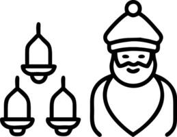 Santa with Glowing Krathong and Lanterns vector
