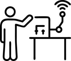 Scientist candidly conducting an experiment with smart sensors vector