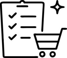 Shopping list with holographic symbols vector