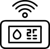 Smart thermostat with holographic temperature controls copy space on the side vector