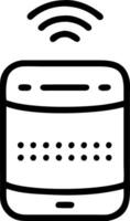 Smart speaker with holographic music controls copy space below vector