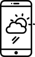 Smartphone displaying a holographic weather forecast vector
