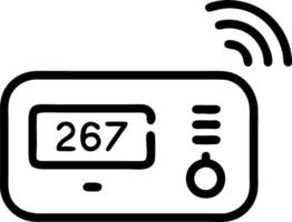 Smart thermostat with holographic temperature controls copy space on the side vector